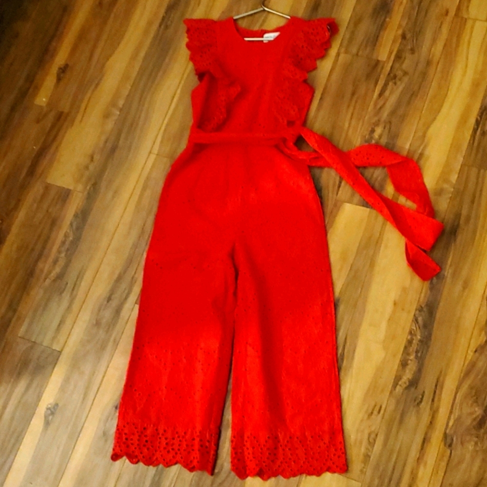 Vici Built By Dreamers red eyelet jumpsuit